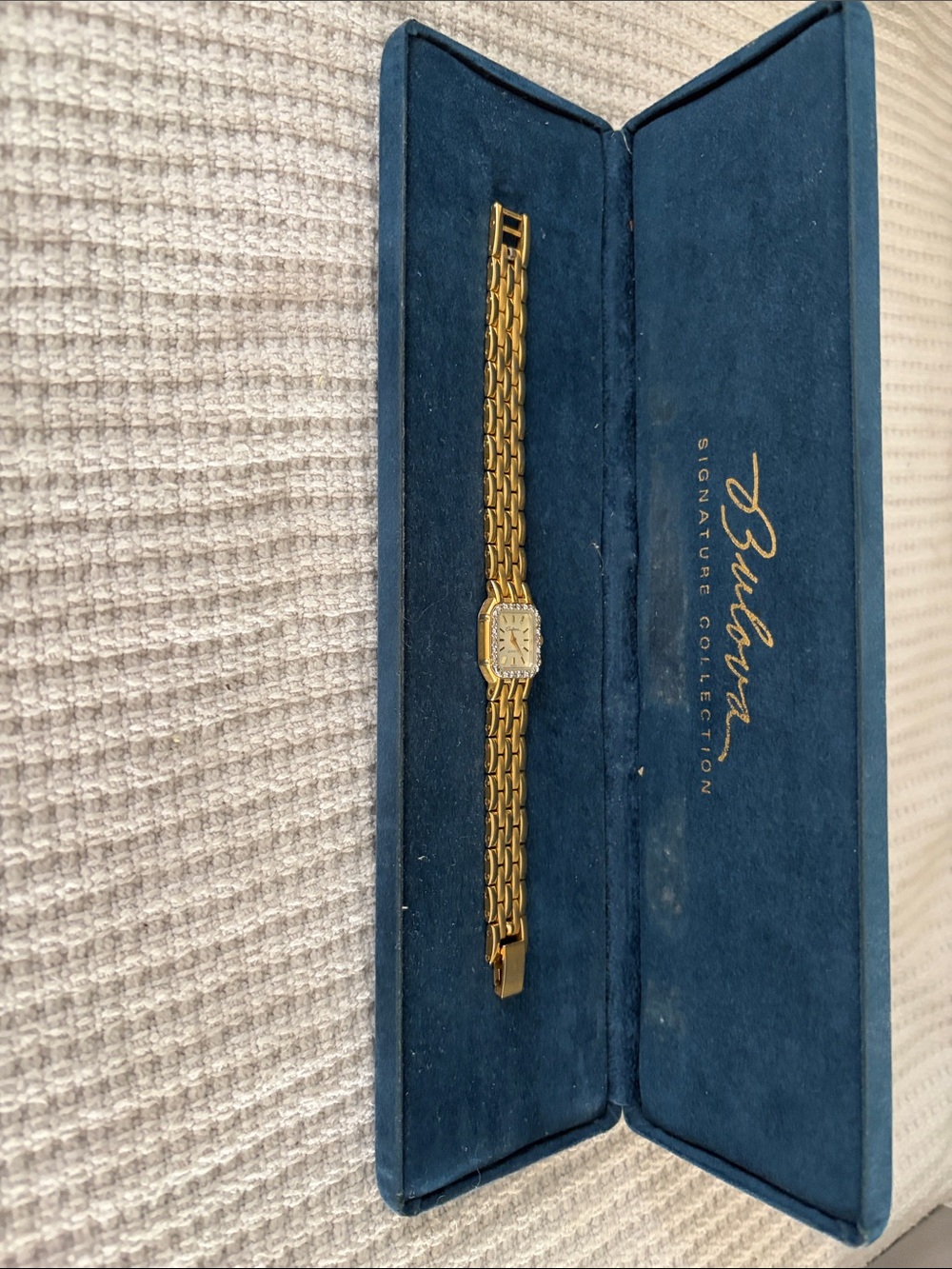 Bulova Gold Women's Linked Bracelet Watch with Ivory Dial